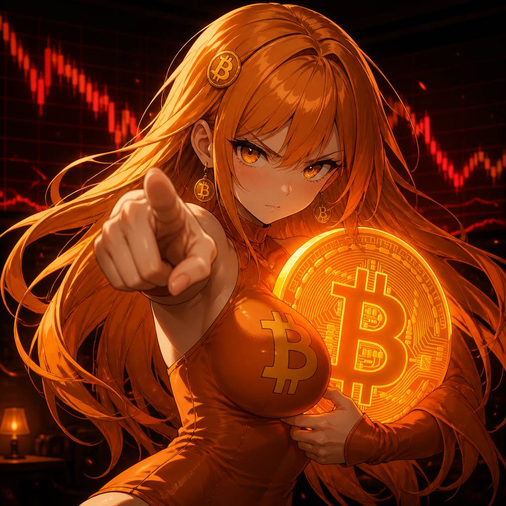 Bitcoin-chan pointing at you, don’t lose money baby